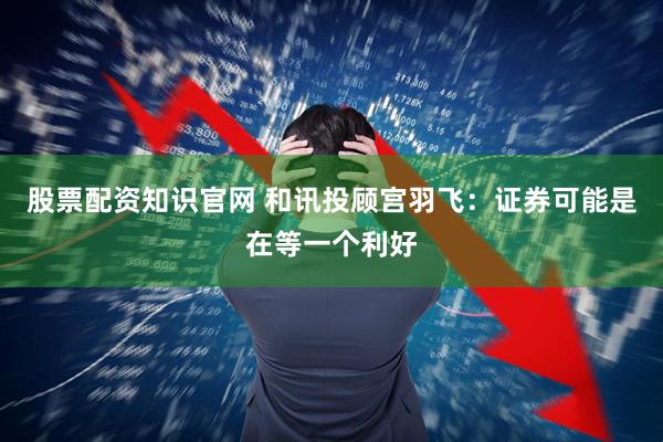 股票配资知识官网 和讯投顾宫羽飞：证券可能是在等一个利好